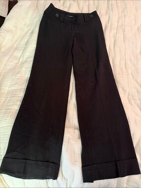 Ann Taylor Black Wide-Leg Dress Pants